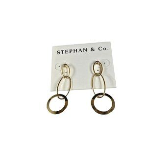 Stephan & Co Women's Trendy Gold Plated Pierced Dangle Earrings NWT